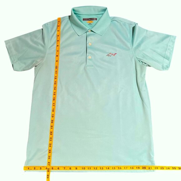Men's Mint Green Greg Norman Moisture-Wicking Classic Pique Shark Polo Shirt M/M - Picture 3 of 8